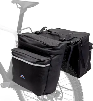 34L Water Resistant Bike Panniers for Mountain/Road/Electric Bikes Universal Rear Rack Bag with 6 Reinforced Buckles | Durable Oxford Fabric & Reflective Safety Strips