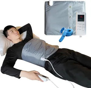 360° Whole Circle Heat Sauna Belt Abs Sculptor Vibration Massager Fast Heating Stomach Cellulite Removal Waist and Abdominal Trainer Lower Back Body Shape Belly Exercise Pain Relief(Widened Version)
