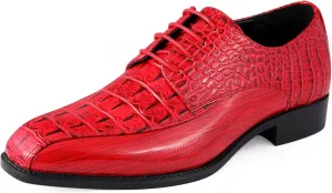 Amali Harvey Fashion Mens Dress Exotic Shoes Croco Lace up Oxford Formal Shoe for Men