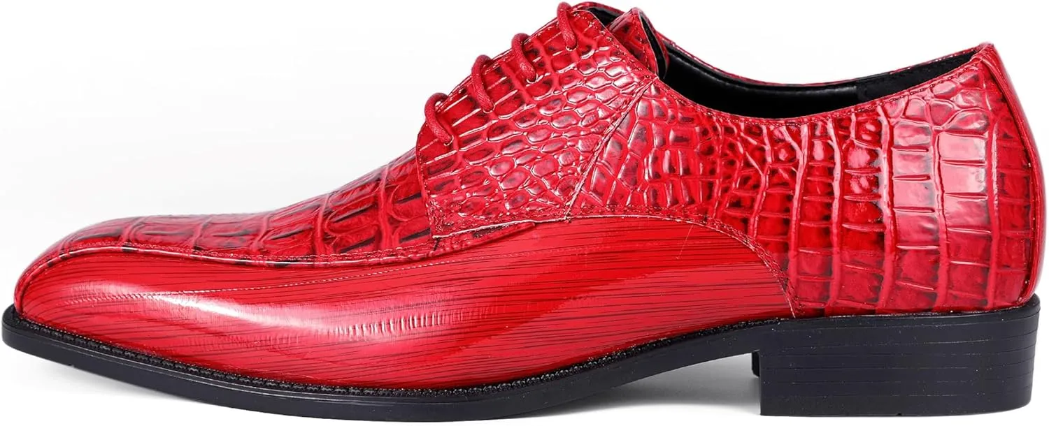 Amali Harvey Fashion Mens Dress Exotic Shoes Croco Lace up Oxford Formal Shoe for Men