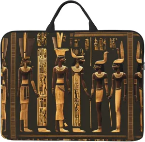 Ancient Egyptian Hieroglyph print Durable Travel Laptop Bag HandBag Shockproof Carrying Bag Briefcase for 14inch Laptop Notebook