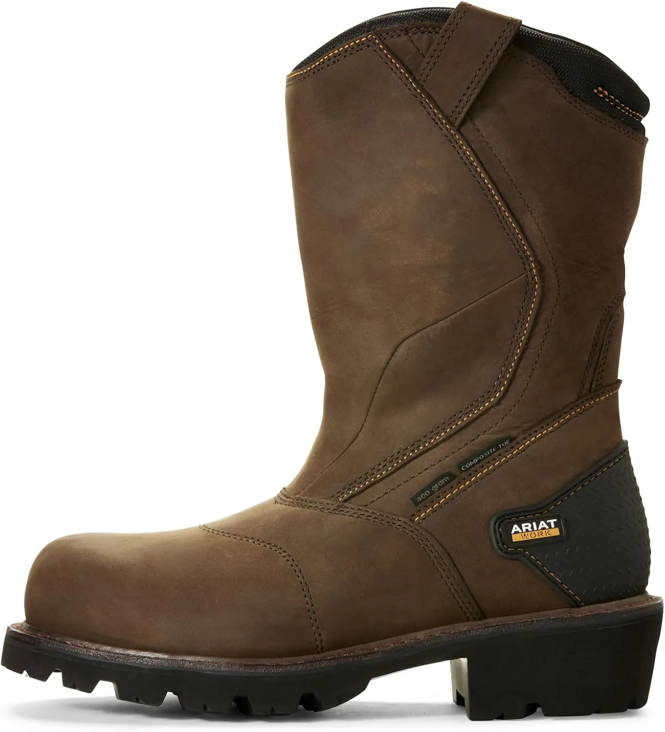 Ariat Men's Powerline Pull-on Waterproof 400g Composite Toe Work Boot