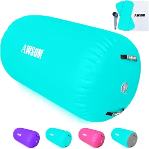 AWSUM 1 PCS Gymnastics Barrel Air Roller Inflatable Tumbling Mat Back Handspring Trainer for Octagon Mat Gym Gymnastics Equipment，No Electric Pump