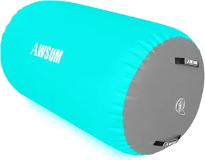 AWSUM Air Roller Gymnastics Barrel Inflatable Tumbling Mat Back Handspring Trainer for Octagon Mat Gym Home Gymnastics Equipment，No Electric Pump