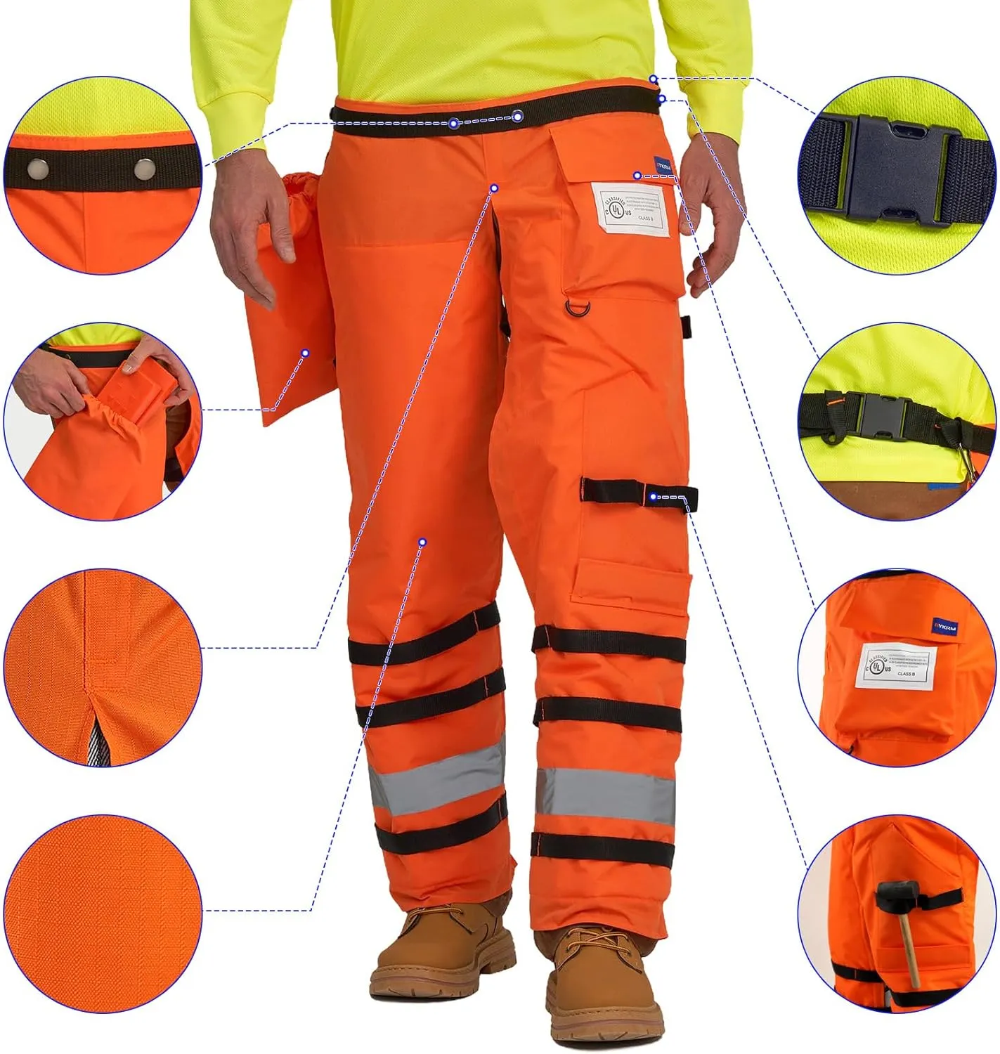 AYKRM Chainsaw Chaps 8-Layer Protective Apron Wrap Adjustable Chainsaw Pants/Chap for Loggers Forest Workers
