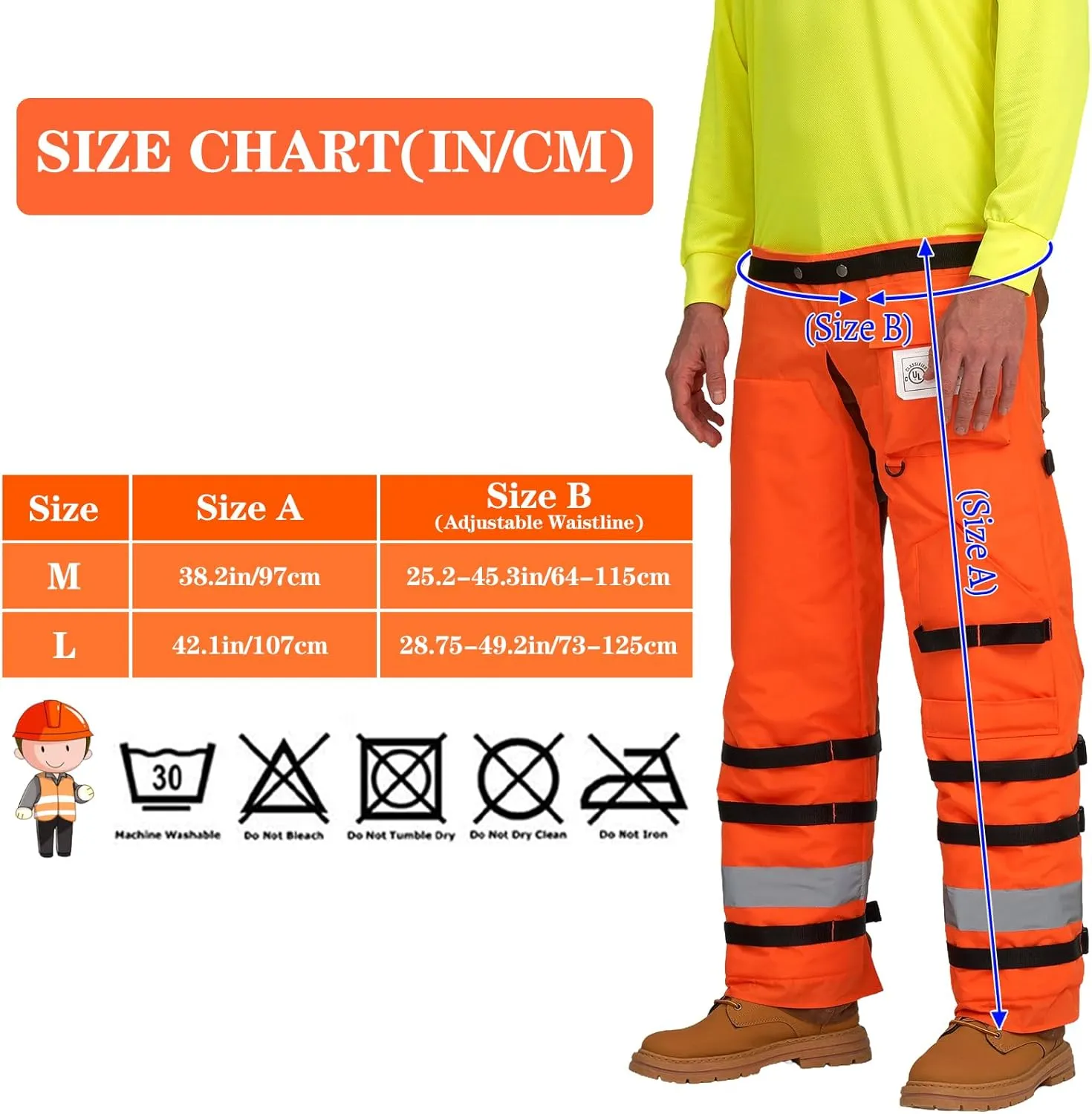 AYKRM Chainsaw Chaps 8-Layer Protective Apron Wrap Adjustable Chainsaw Pants/Chap for Loggers Forest Workers