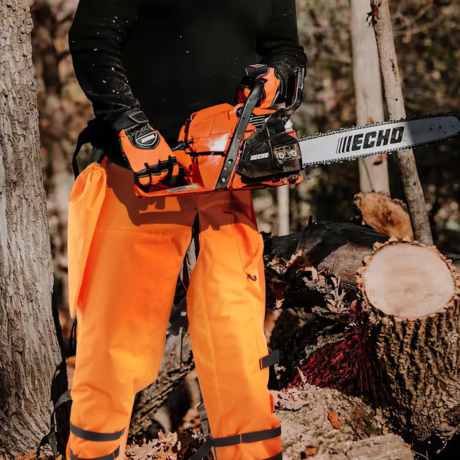 AYKRM Chainsaw Chaps 8-Layer Protective Apron Wrap Adjustable Chainsaw Pants/Chap for Loggers Forest Workers