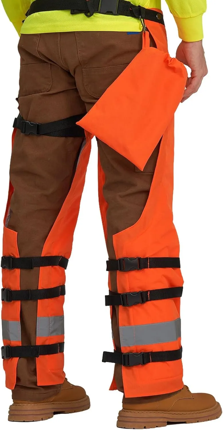 AYKRM Chainsaw Chaps 8-Layer Protective Apron Wrap Adjustable Chainsaw Pants/Chap for Loggers Forest Workers