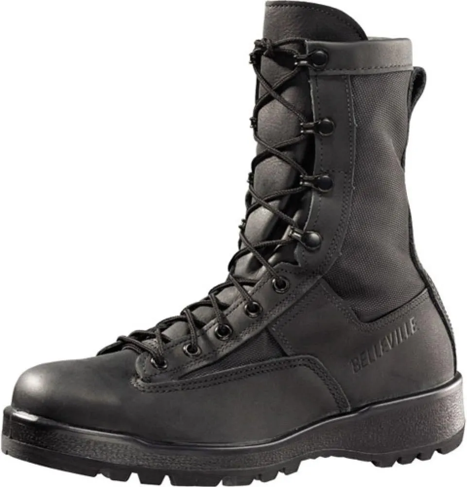 Belleville 700 8 Inch Waterproof Duty Black Tactical Boots for Men - Polishable Leather and Nylon with Oil-Resistant Gore-Tex Lining for Police, EMS, and Security Personnel