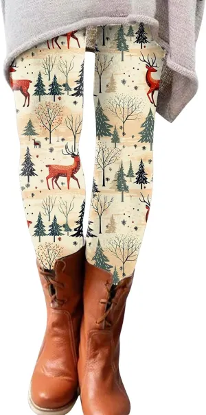 Black Leggings Women Leggings Artistic Splash Printed Soft Stretchy Pants Winter Pants for Women Lined Thermal High