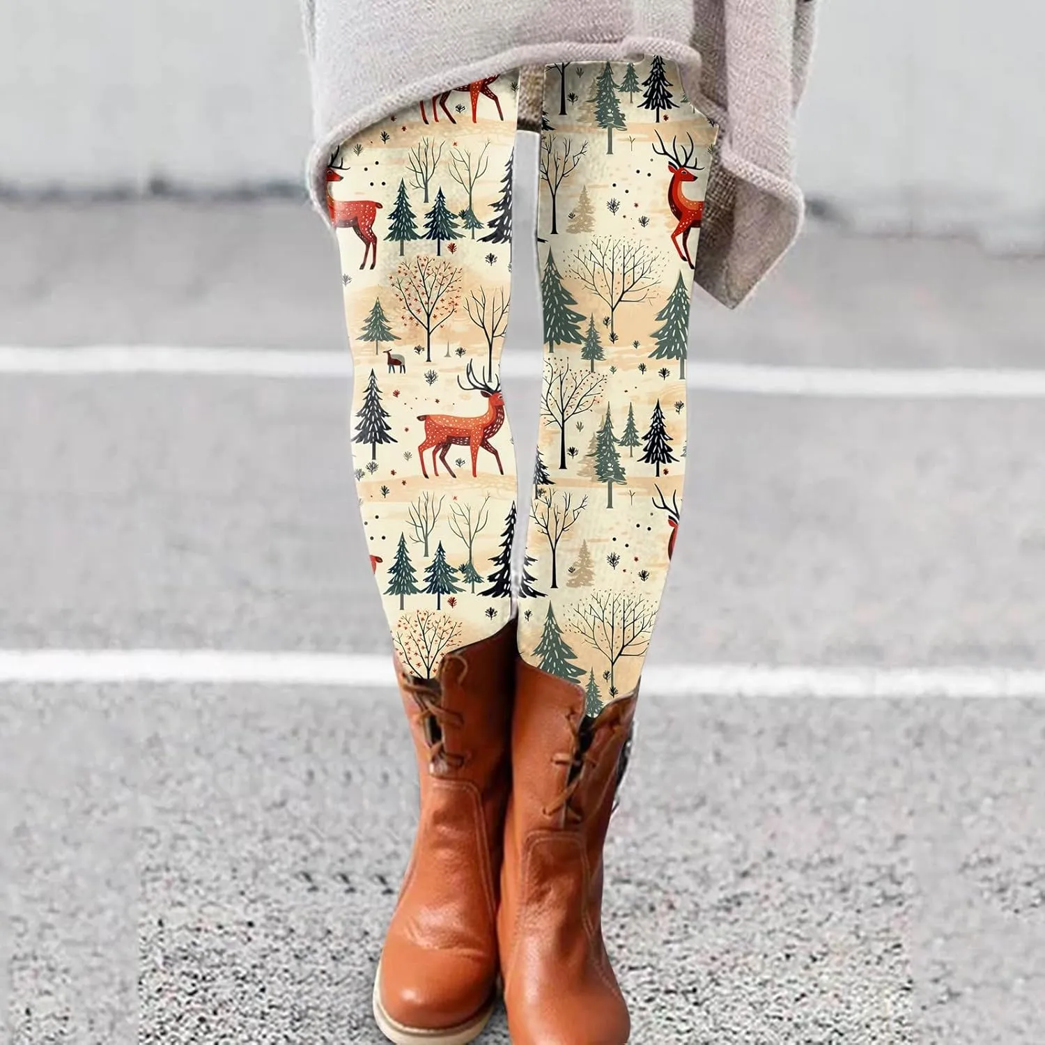 Black Leggings Women Leggings Artistic Splash Printed Soft Stretchy Pants Winter Pants for Women Lined Thermal High