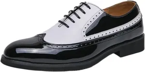 Brogue Dress Men's Leather Lace Up Business Work Soft Wedding Shoes Oxfords Comfortable Fashion Party Shoes