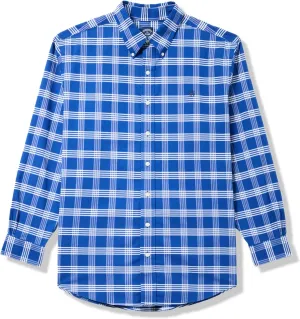 Brooks Brothers Men's Big & Tall Non-Iron Stretch Oxford Sport Shirt Long Sleeve Check