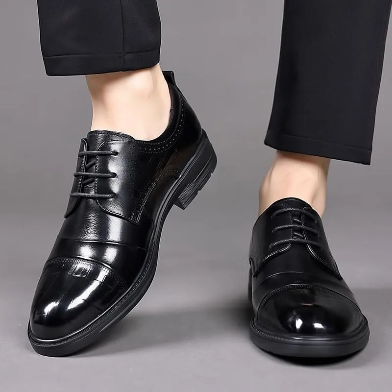 Business Suits Dress Shoes Men's Spring New Leather Casual Oxfords Groom's Wedding Formal Shoes(7.5)