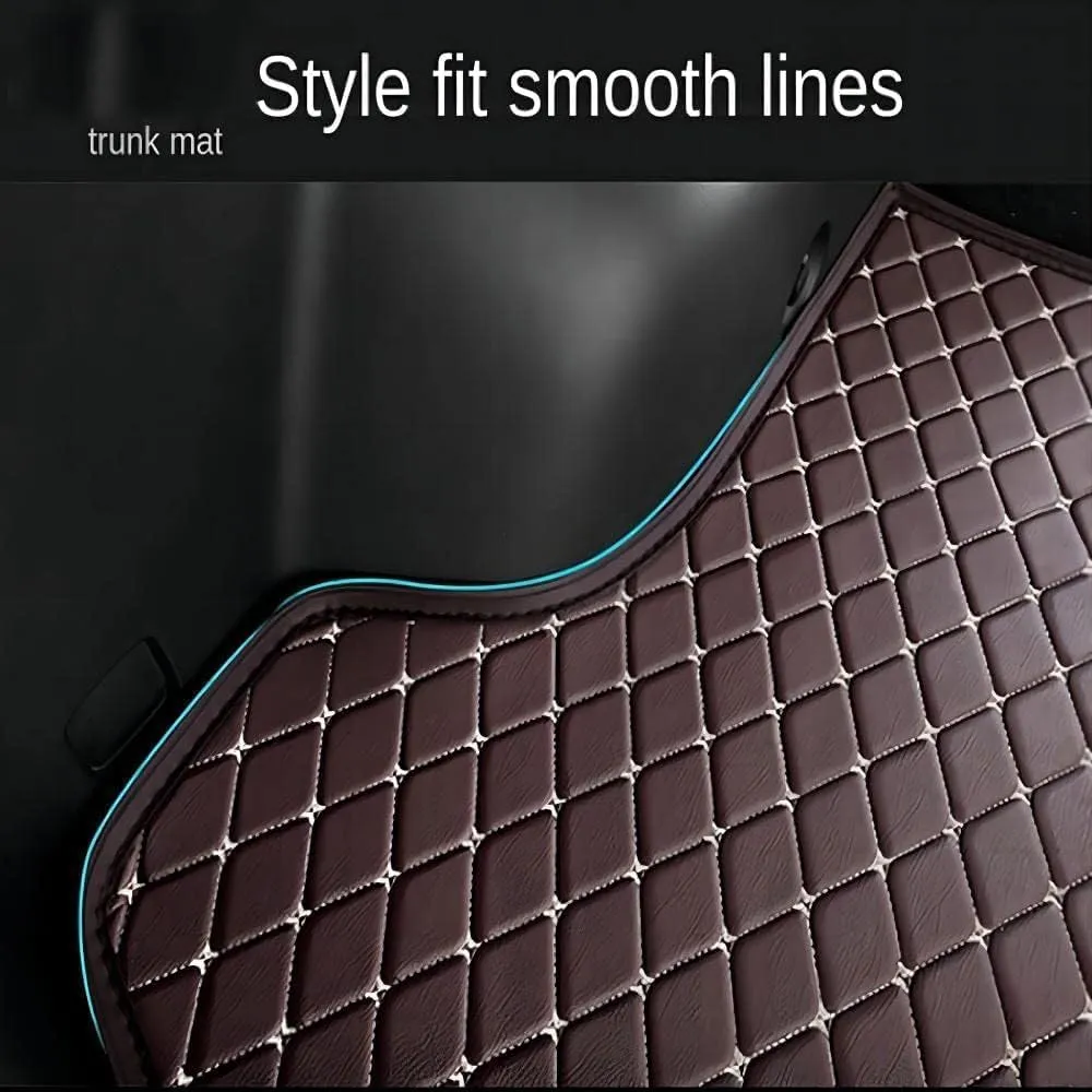 Car Leather Boot Mats for Mitsubishi Mirage 2012-2022, All-Weather Boot Liner Waterproof Non-Slip Cargo Carpet Protective Mat,F