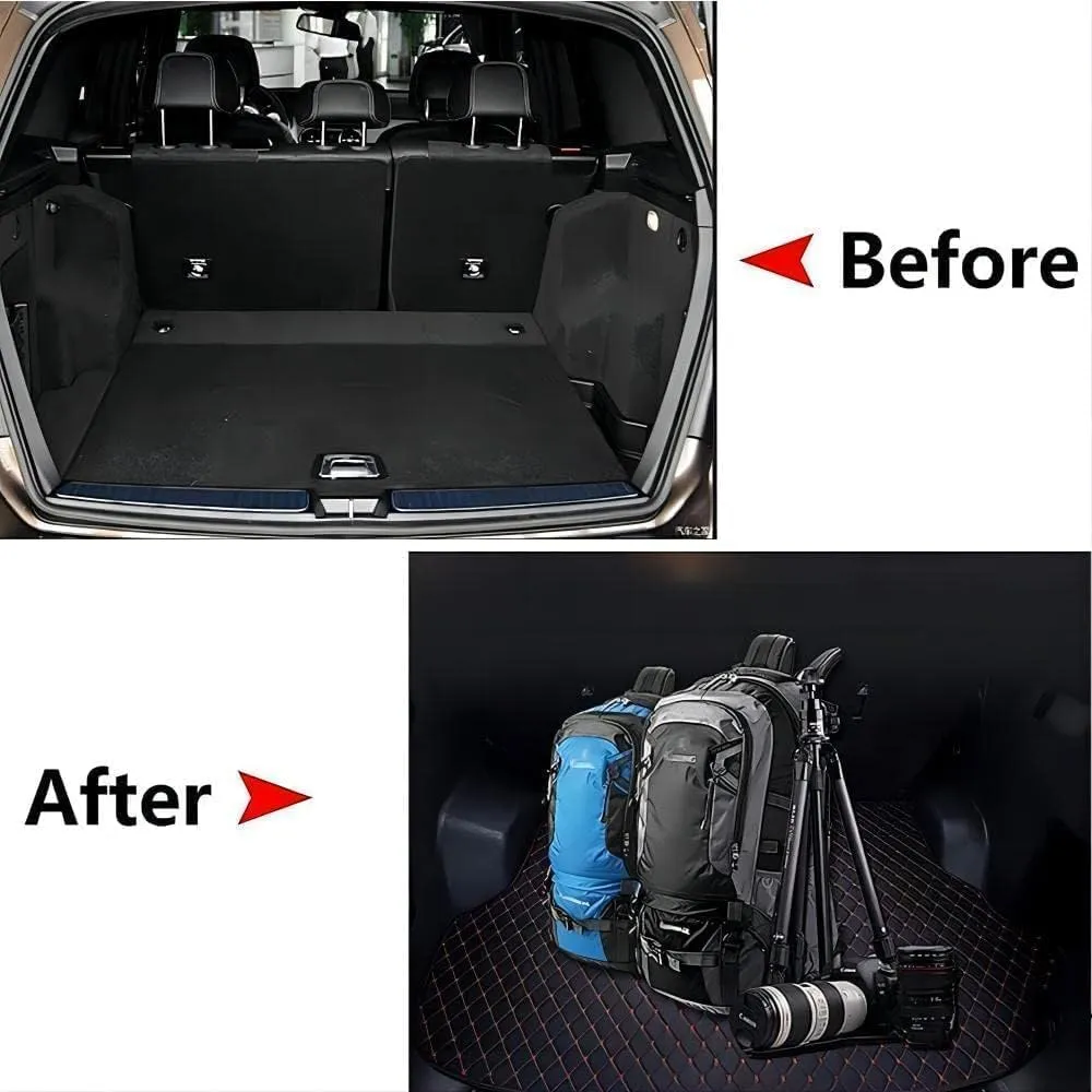 Car Leather Boot Mats for Mitsubishi Mirage 2012-2022, All-Weather Boot Liner Waterproof Non-Slip Cargo Carpet Protective Mat,F