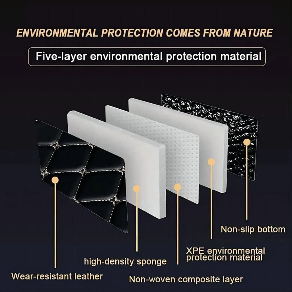 Car Leather Boot Mats for Mitsubishi Mirage 2012-2022, All-Weather Boot Liner Waterproof Non-Slip Cargo Carpet Protective Mat,F