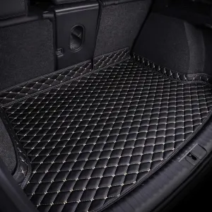 Car Leather Boot Mats for Mitsubishi Mirage 2012-2022, All-Weather Boot Liner Waterproof Non-Slip Cargo Carpet Protective Mat,F