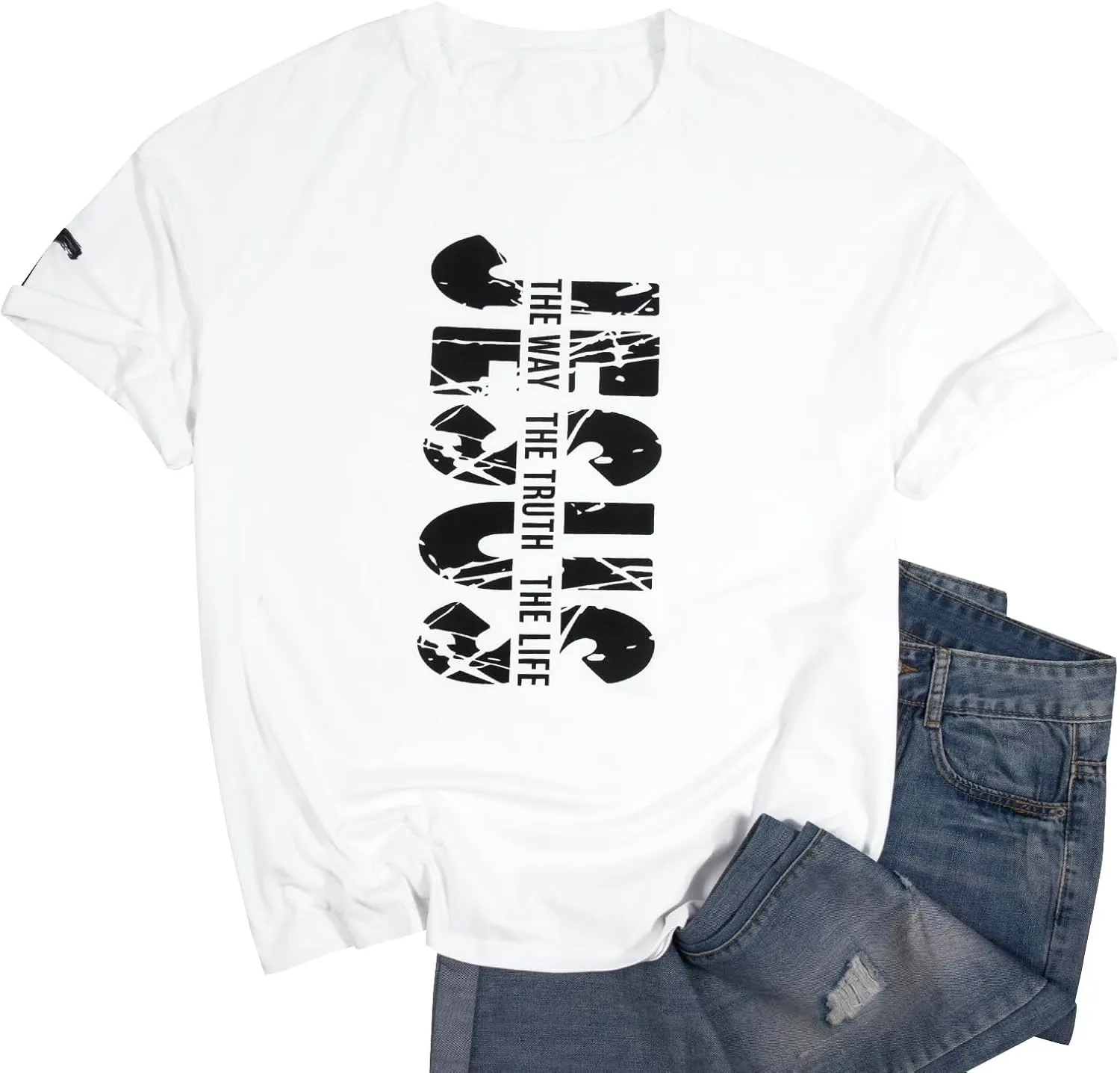 Christian Shirts for Men Inspirational God Faith Shirt Oversized Christian Faith Cross Tee Tops