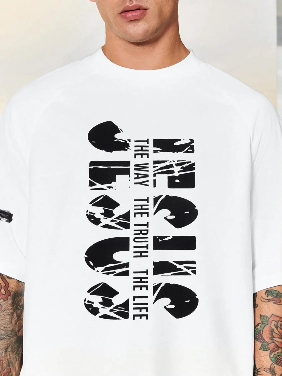 Christian Shirts for Men Inspirational God Faith Shirt Oversized Christian Faith Cross Tee Tops