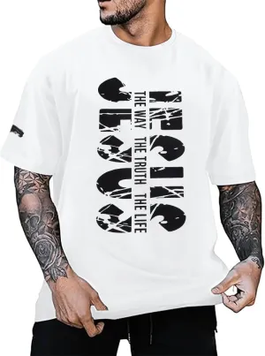Christian Shirts for Men Inspirational God Faith Shirt Oversized Christian Faith Cross Tee Tops
