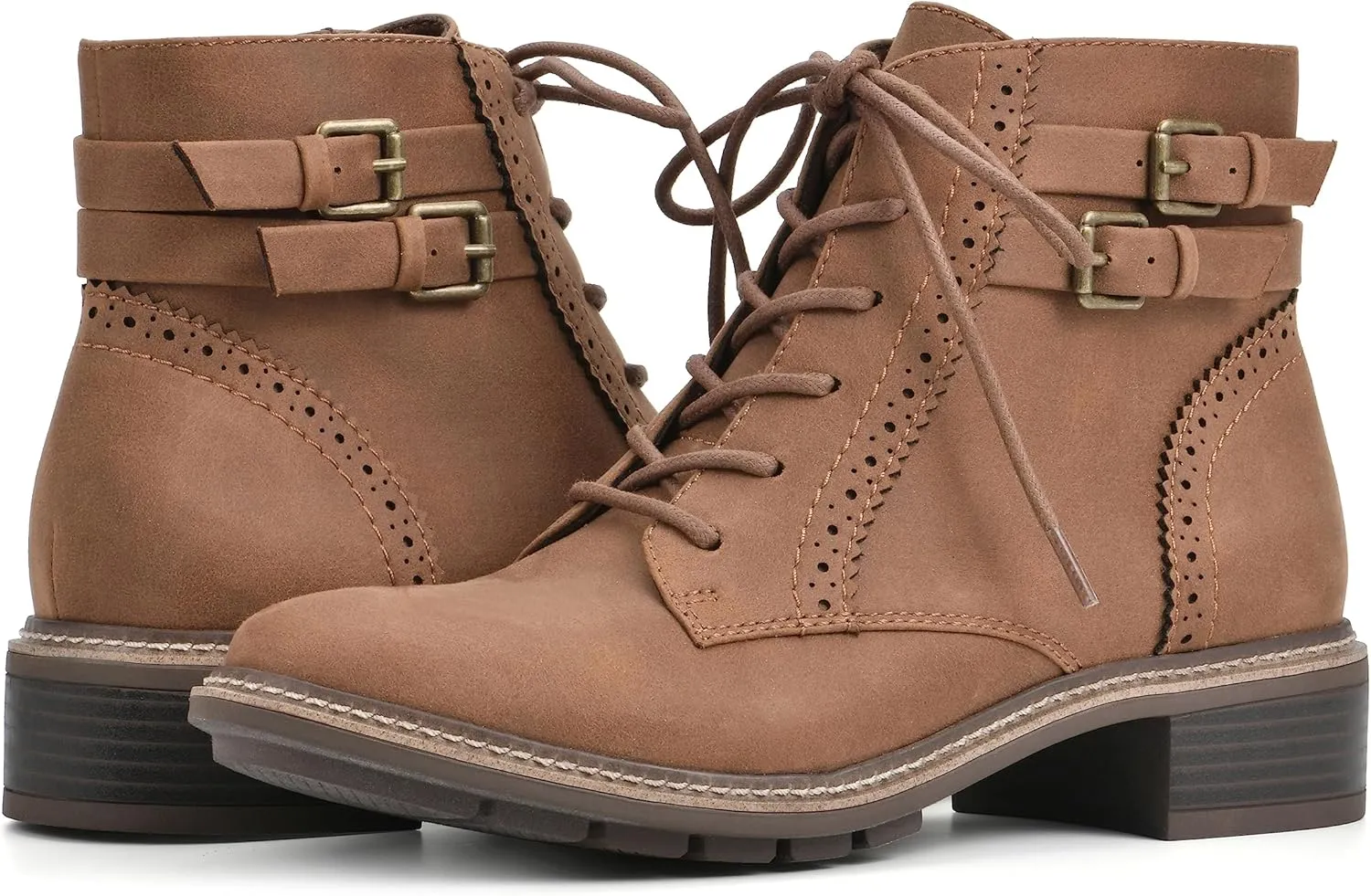 CLIFFS BY WHITE MOUNTAIN Women's Shoes Elibeth Stacked Heel Lace-Up Ankle Bootie