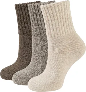 CLOSEMATE Womens Thick Full Cushioned Thermal Warm Boot Socks for Winter 3 Pairs