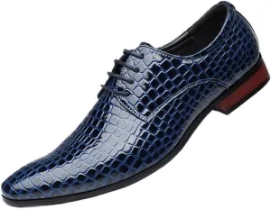Crocodile Grain Men Casual Business Shoes Oxfords Fashion Pointed Toe Lace-up Mens Dress Shoes for Male
