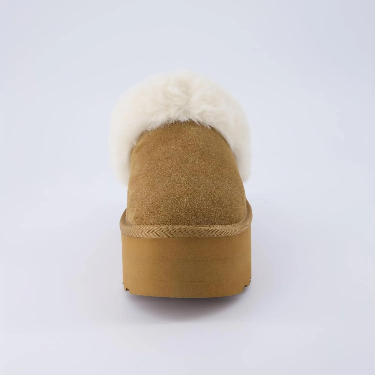 CUSHIONAIRE Women's Husky Genuine Suede cozy mule Platform  Memory Foam, Wide Widths Available