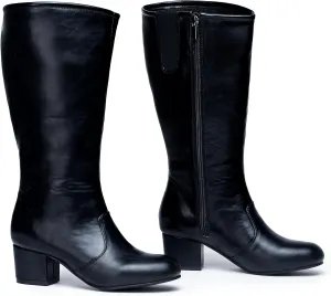 Danz N Motion Parade Boots Womens Dolly 2" Heel Knee High Black and White 531 & 5333