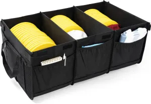 Disc Golf Storage Bag Durable Large Capacity with Dividers and Multi Side Pockets, Black