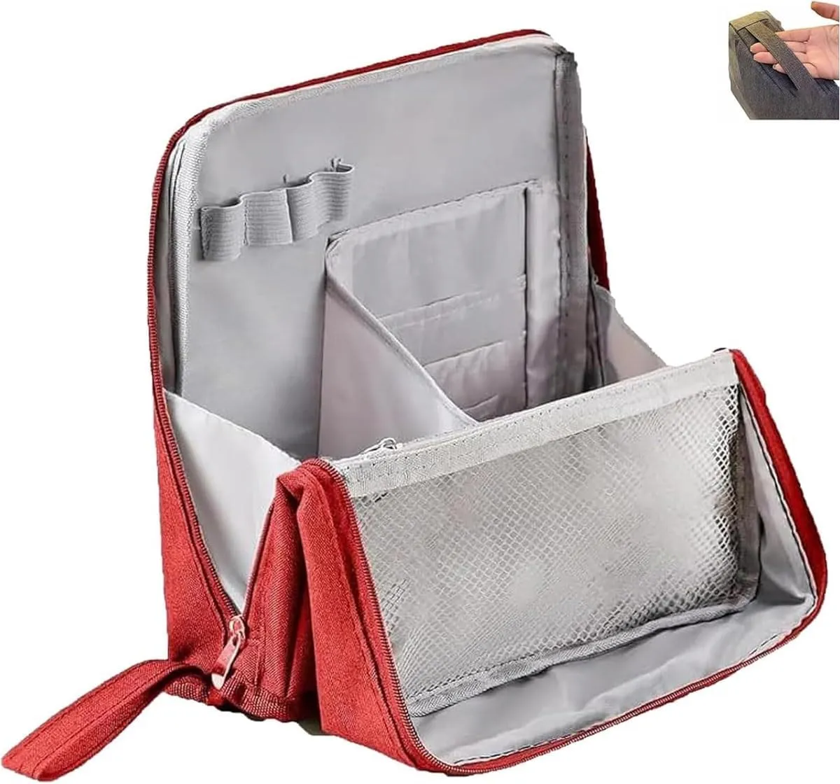 Doresty Makeup Bag, Standing Makeup Bag – Portable, Large Capacity, Multi-Purpose Large Capacity Oxford Cloth Standing Makeups Bags, Waterproof Multifunctional Make up Bags(Purple)