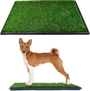 Downtown Pet Supply Dog Grass Pad with Tray, 20 x 25 - Outdoor and Indoor Potty System for Dogs with Replaceable Synthetic Grass Pee Turf - Portable and Waterproof Turf Dog Potty