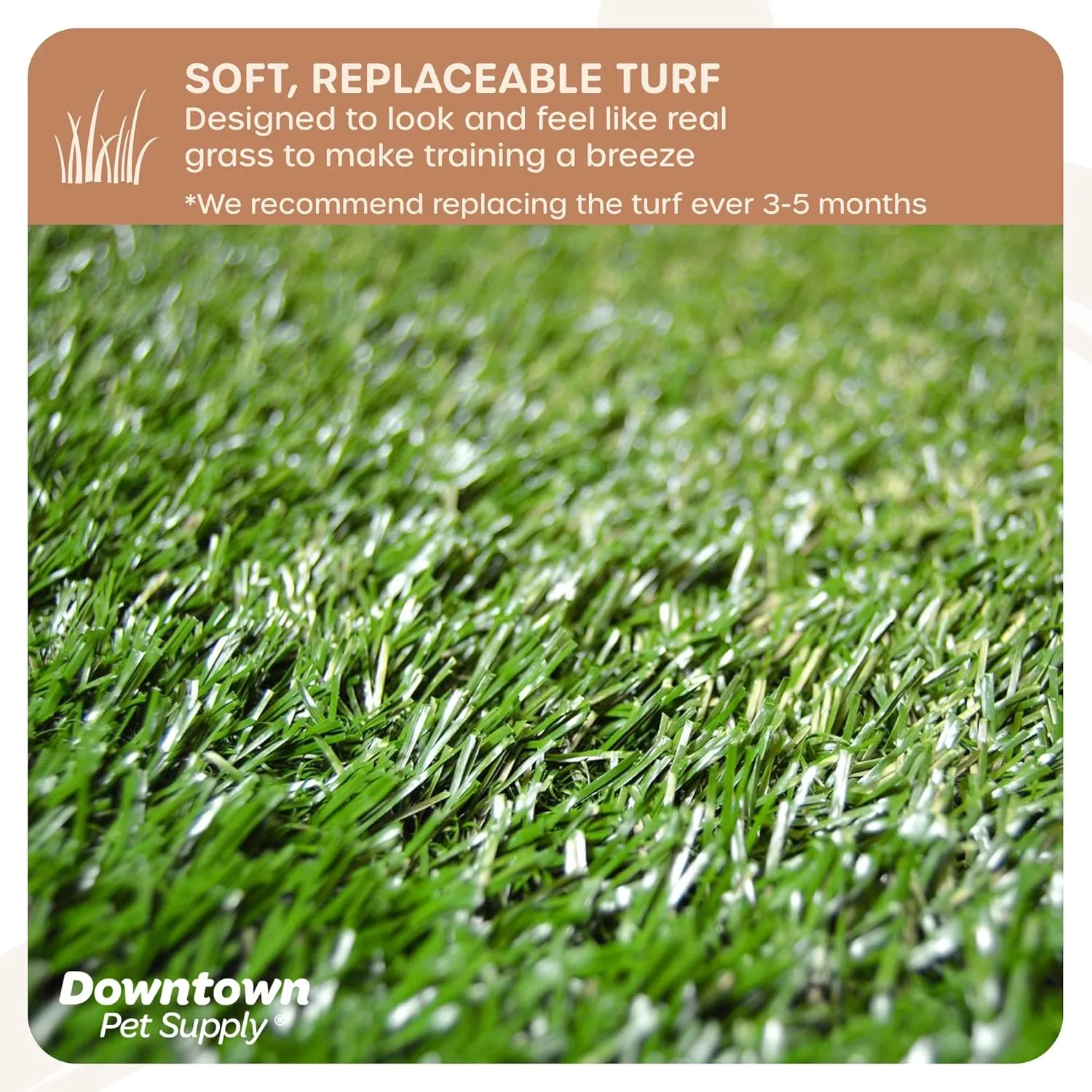 Downtown Pet Supply Dog Grass Pad with Tray, 20 x 25 - Outdoor and Indoor Potty System for Dogs with Replaceable Synthetic Grass Pee Turf - Portable and Waterproof Turf Dog Potty