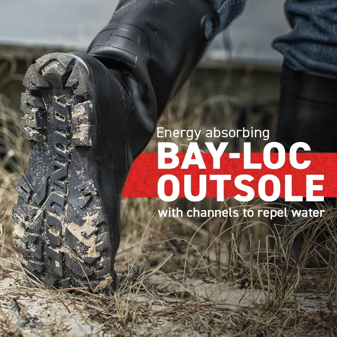 DUNLOP Protective Footwear, Chesapeake plain toe Black Amazon, 100% Waterproof PVC, Lightweight and Durable, 8677577.08, Size 8 US