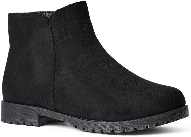 FabKids Girls Ankle Boots Short Booties Side Zipper Riding Boot Low Heels Dress Boot Shoes for Kids