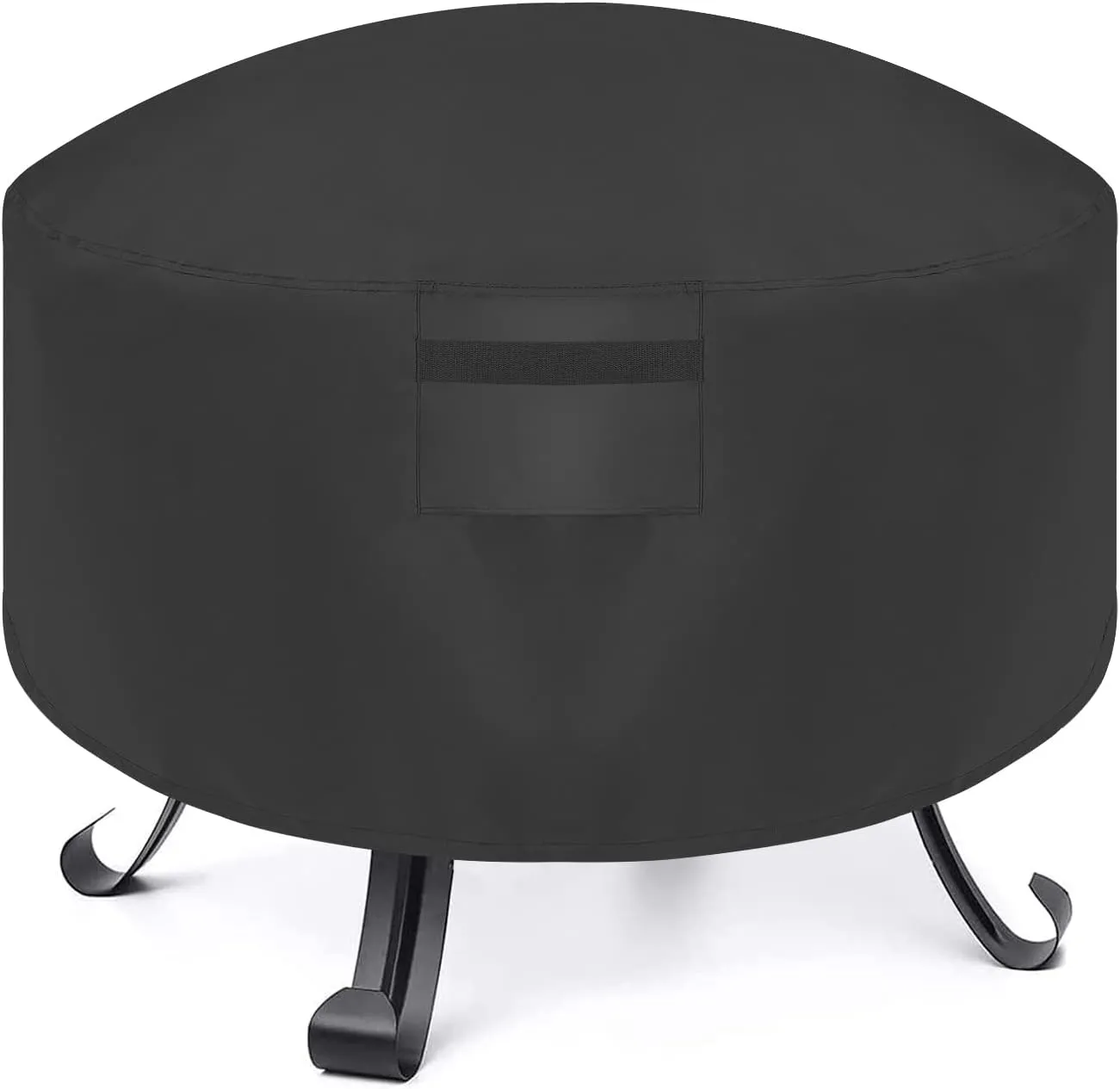 Firepit Covers Round for 36/38/40/48/50 inch Waterproof 600D Heavy Duty Outdoor Patio Fire Pit Cover Black with Drawstring Closure Dustproof