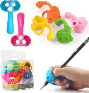 Firesara Training Grips for Kids Handwriting Top Class and Two Sizes Aid Grip Trainer Posture Correction Finger Grip for Kids, Adults, Arthritis Designed for Righties or Lefties(4Standard 2Large)