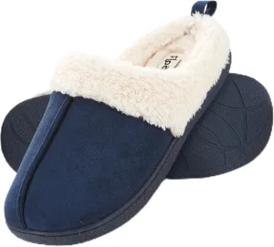 Floopi House Slippers for Women, Fur Lined Clog Womens Slippers Cozy Memory Foam with Indoor & Outdoor Anti Skid Sole