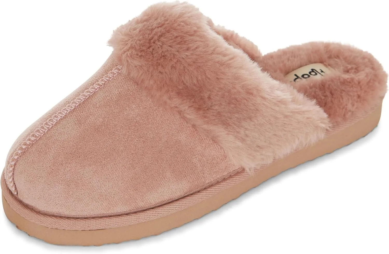 Floopi House Slippers for Women, Vegan Leather EVA Scuff Womens Slippers Cozy Memory Foam with Indoor & Outdoor Anti Skid Sole