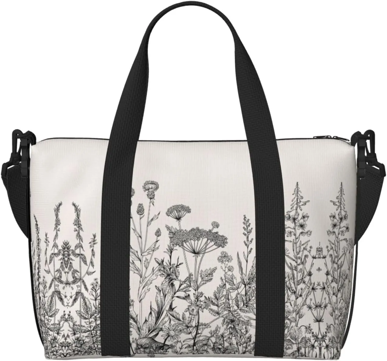 Floral Herbs Botanical Engraving Personal Item Travel Bags for Women - Durable Travel Duffel Bags, Gym Bags for Overnight Trips