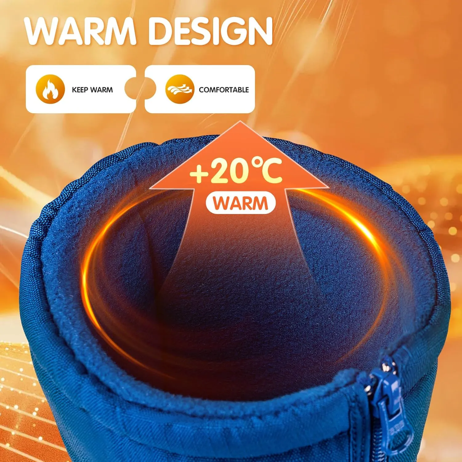FREE SOLDIER Snow Boots for Kids Waterproof with Zipper Winter Warm Non Slip Cold Weather Outdoor Boys Girls Snow Boots
