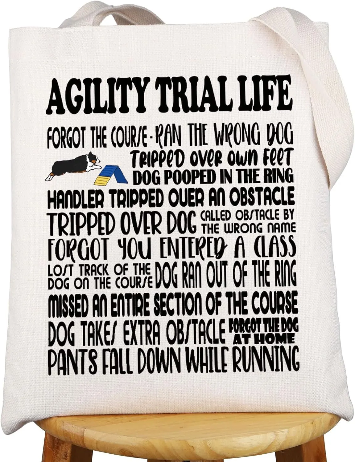 G2TUP Dog Agility Tote Bag Agility Trail Life Gifts Dog Training Shoulder Bag Border Collie Gift Dog Trainer Gift