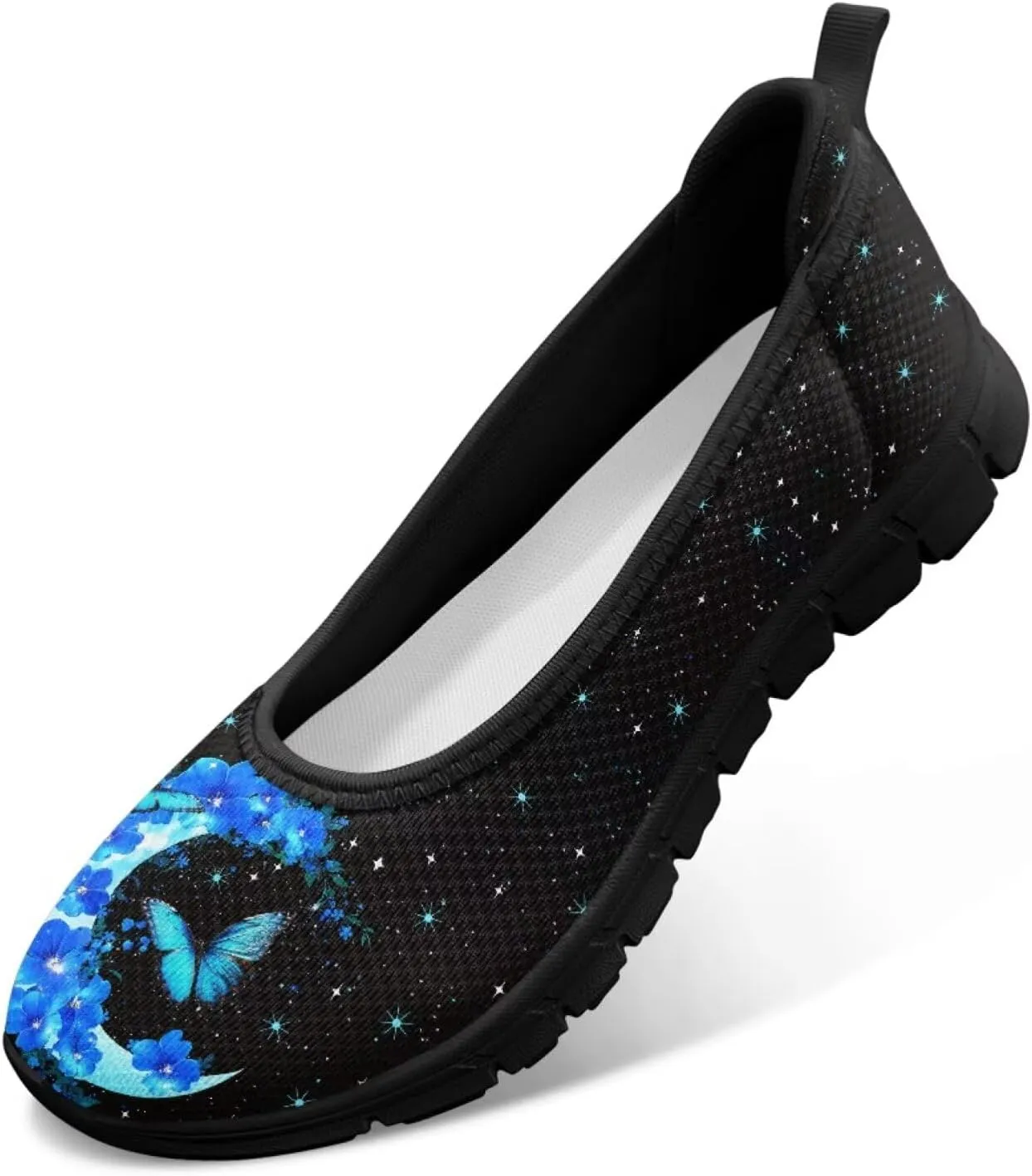 Galaxy Mesh Sneakers Fashion Womens Low Cut Sneaker Comfortable Ladies Flats Dress Clothes Shoe Loafer Lightweight Athletic Sneaker
