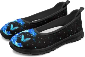 Galaxy Mesh Sneakers Fashion Womens Low Cut Sneaker Comfortable Ladies Flats Dress Clothes Shoe Loafer Lightweight Athletic Sneaker