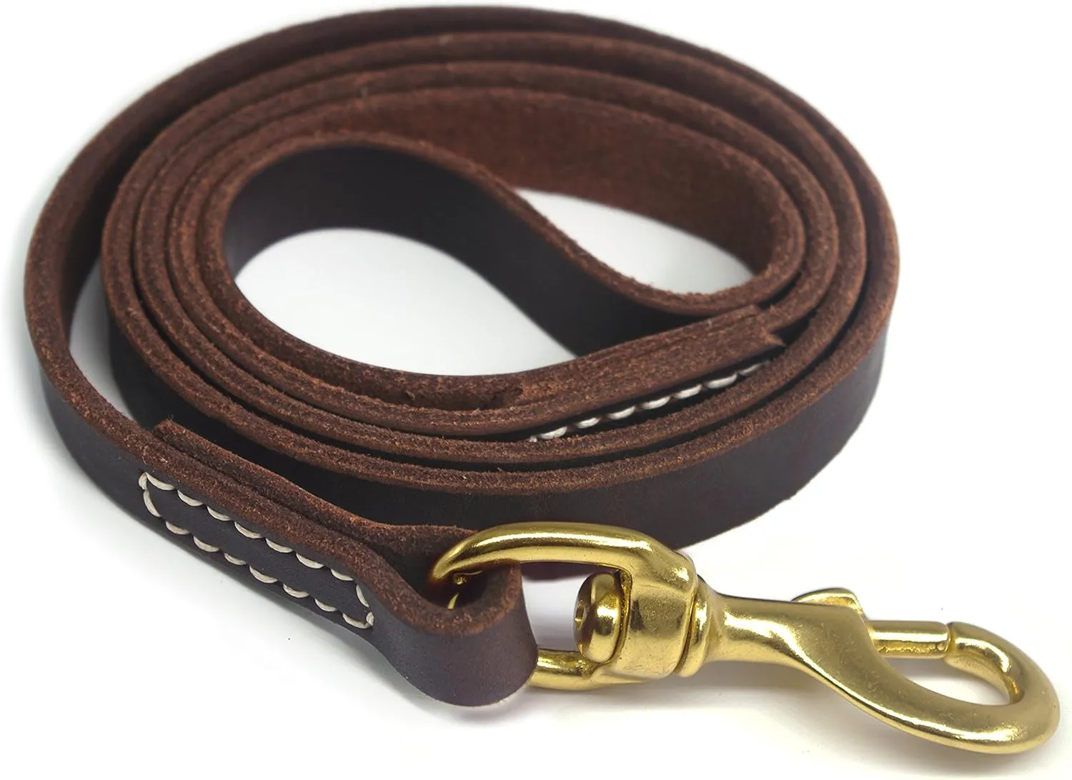 Genuine Leather Dog Training Leash. 4/6 ft Length 3/5 inch Width for Medium and Large Dogs.(6 feet)