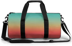 Gym Bag 17in for Men Women, Waterproof Foldable Sports Organizer, Durable Workout Travel Duffle Bag, Blazing Horizon Glow-802