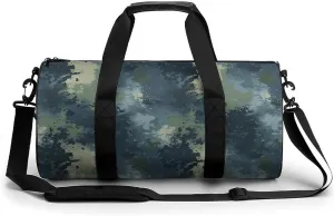 Gym Bag 17in for Men Women, Waterproof Foldable Sports Organizer, Durable Workout Travel Duffle Bag, Dynamic Spray Ink-290