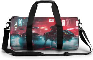 Gym Bag 17in for Men Women, Waterproof Foldable Sports Organizer, Durable Workout Travel Duffle Bag, Future Warfare-163
