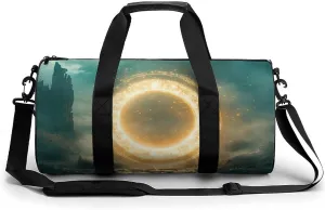 Gym Bag 17in for Men Women, Waterproof Foldable Sports Organizer, Durable Workout Travel Duffle Bag, Mystical Circle of Awakening-7